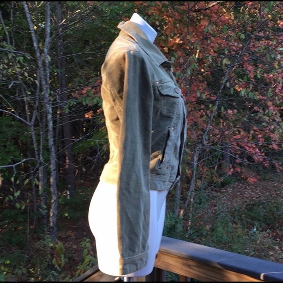 Corduroy jean jacket with copper accents rivets M - Picture 6 of 10